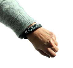 Silicone Wristband Mifare S50 adjust., Black/White